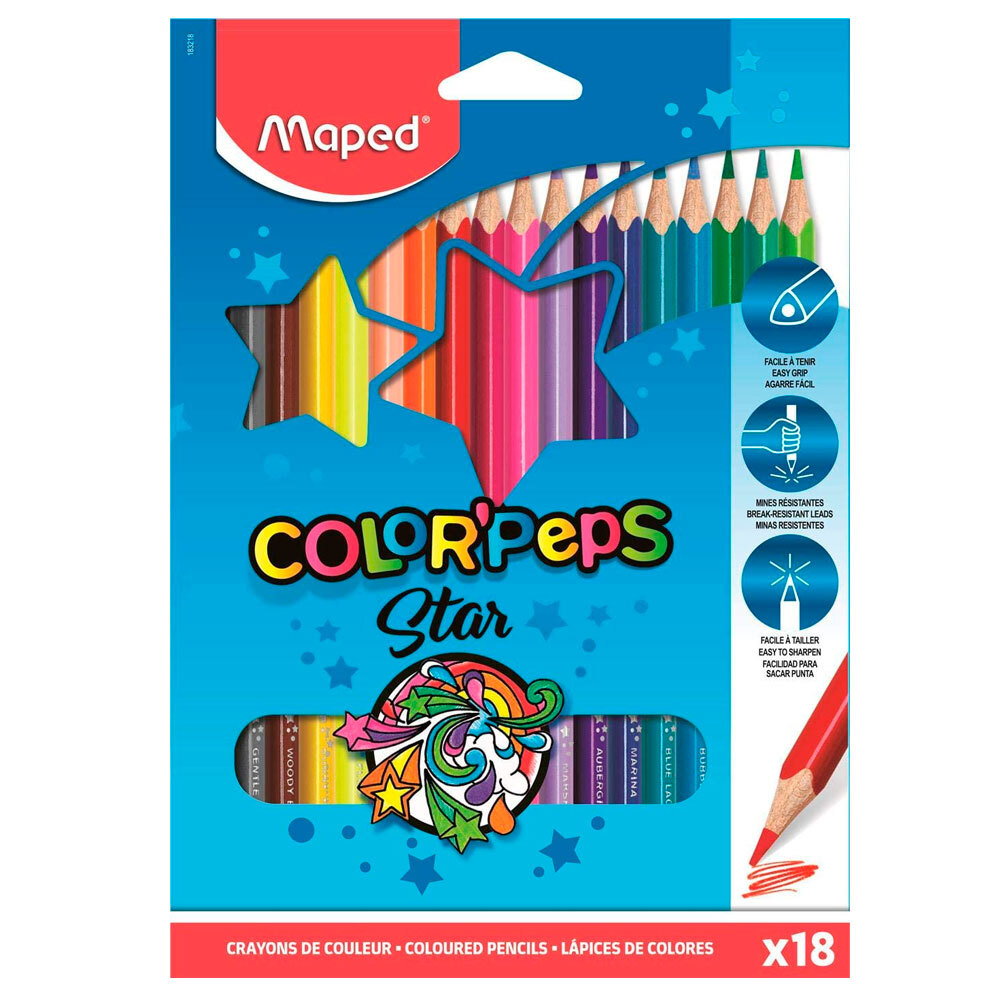 Estuche 18 lapiceros colores Maped Color Peps