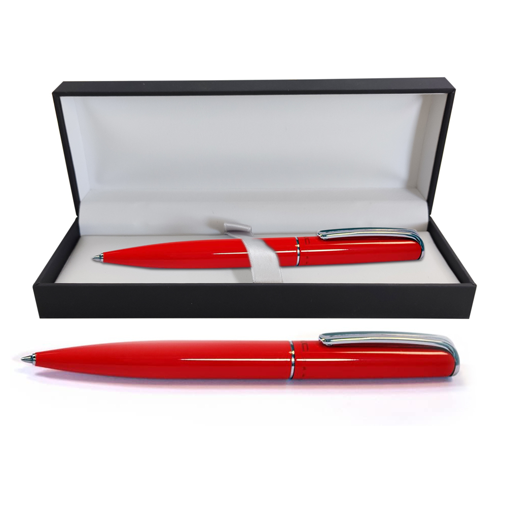 Bolígrafo Inoxcrom Naked rojo brillante estuche E-luxe