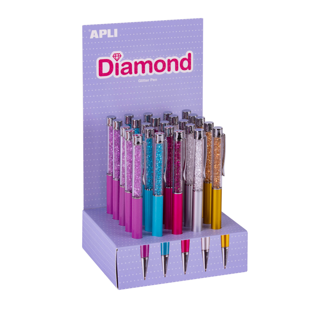 Bolígrafo Apli Glitter Diamond 25 unidades