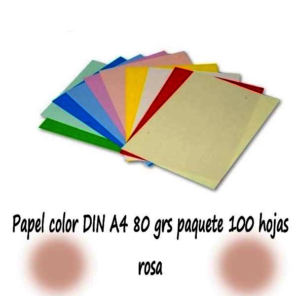 Papel color DIN A4 80 grs rosa paquete 100 hojas