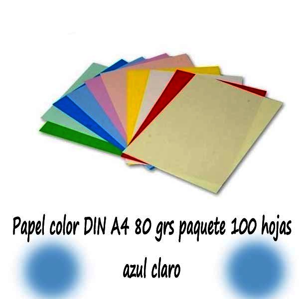 Papel color DIN A4 80 grs azul claro paquete 100 hojas