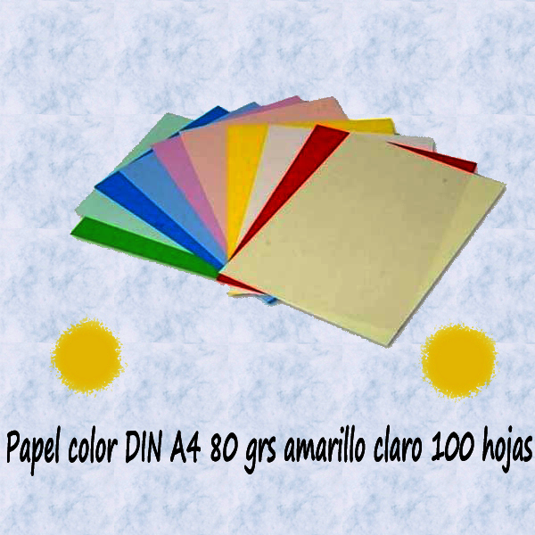 Papel color DIN A4 80 grs amarillo claro 100 hojas