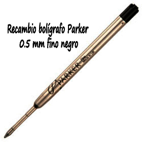 Recambio bolígrafo Parker 0.5 mm fino negro