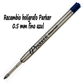 Recambio bolígrafo Parker 0.5 mm fino azul