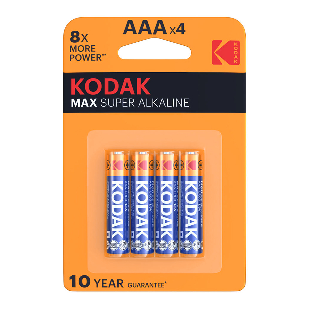 Pilas alcalinas Kodak max Blister 4 pilas 1.5 V AAA