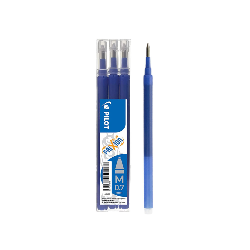 Bolígrafo Pilot Frixion Clicker blister 2 unidades azules + 3 recambios azules 