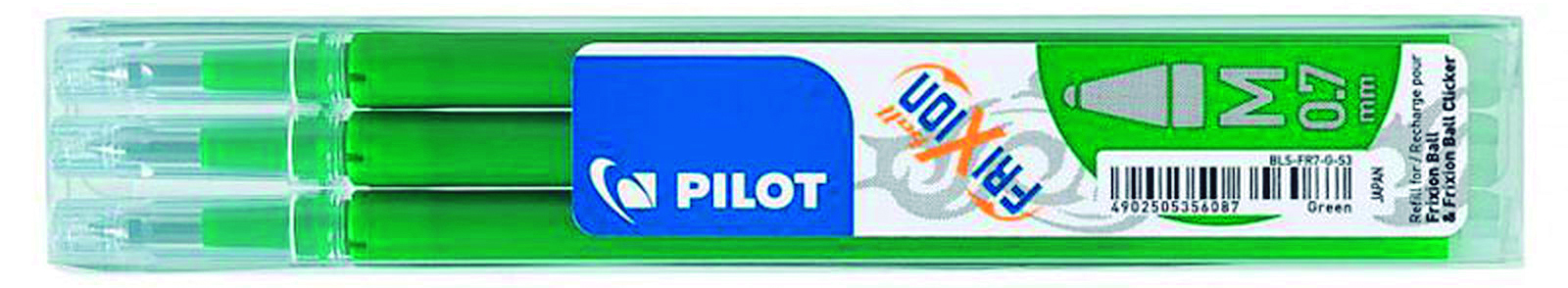 Recambio bolígrafo Pilot Frixión en color Verde blister de 3 unidades